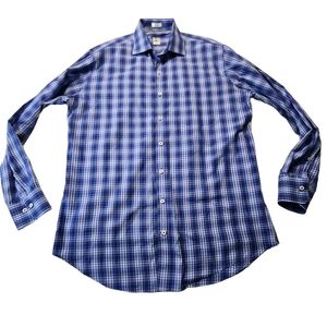 Peter Millar Men's Plaid Long-Sleeve Button Shirt Size Large E18